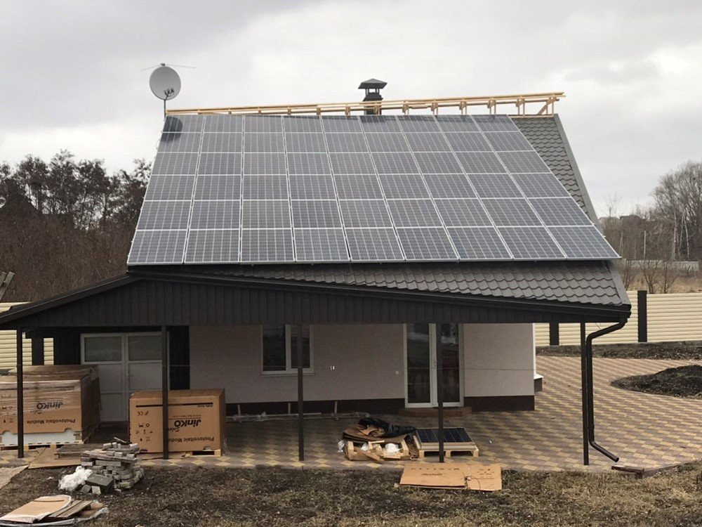 м. Суми. 30 + 12 квтгод. Інвертора SMA STP 12000 TL + Huawei Sun 2000 - 33 KTL-A. Панелі - JinkoSolar 275 poly + JaSolar 320 mono