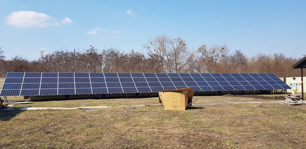 м. Суми. 30 + 12 квтгод. Інвертора SMA STP 12000 TL + Huawei Sun 2000 - 33 KTL-A. Панелі - JinkoSolar 275 poly + JaSolar 320 mono